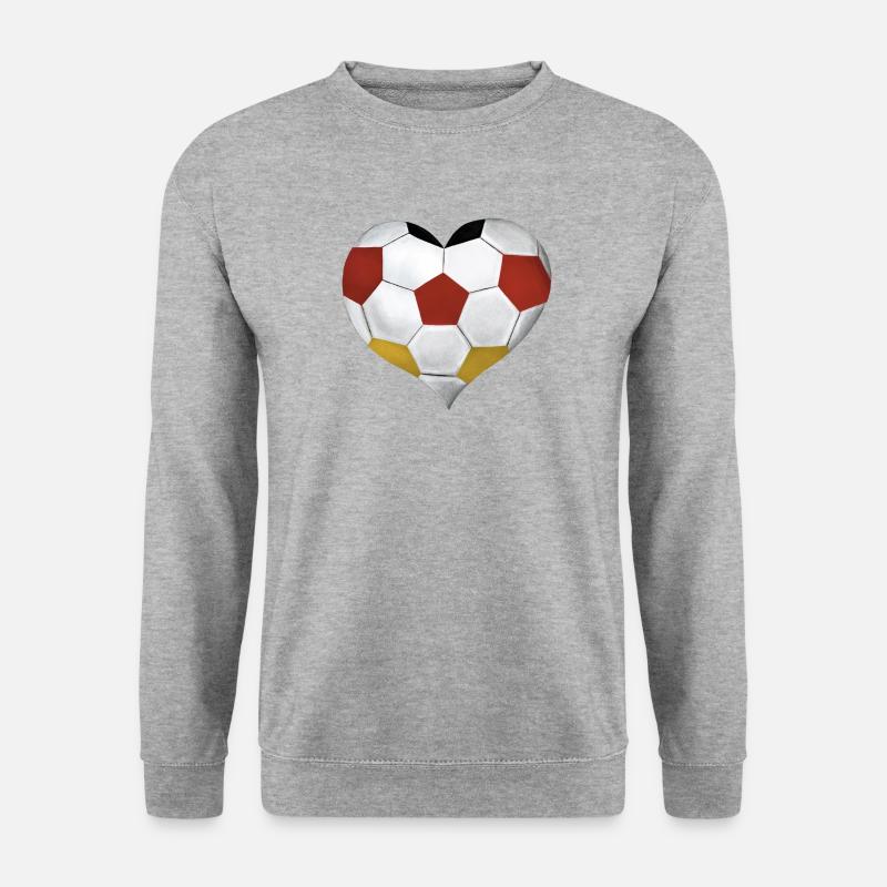 Herz für Fussball - Unisex Pullover - Weißgrau meliert
