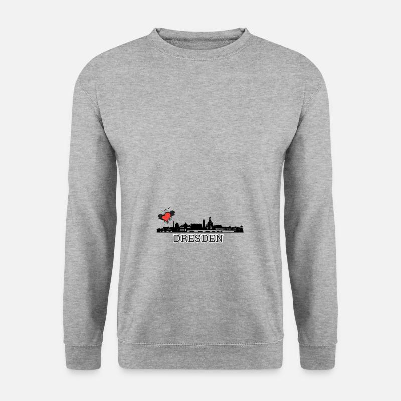 Dresden - Unisex Pullover - Weißgrau meliert