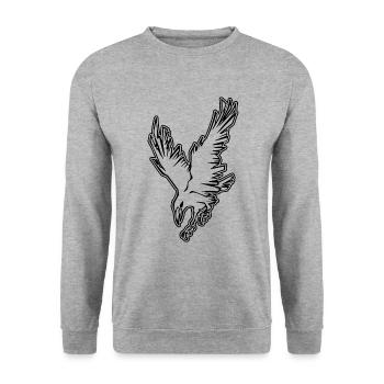 Crow - Sweat-shirt Unisexe - gris chiné - Devant - Alina (178cm) & Michal (187cm)