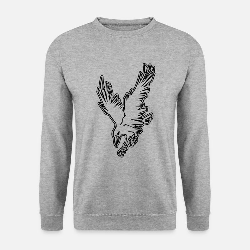 Krähe - Unisex Pullover - Weißgrau meliert