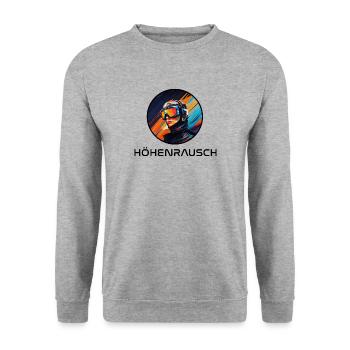 Höhenrausch - Skidesign - Unisex Pullover - Weißgrau meliert - Vorne - Alina (178cm) & Michal (187cm)