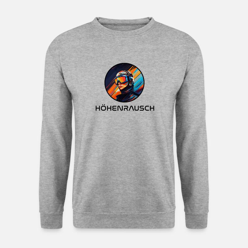 Höhenrausch - Skidesign - Unisex Pullover - Weißgrau meliert