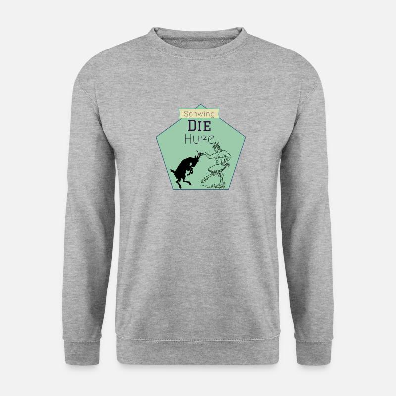Schwing die Hufe - Unisex Pullover - Weißgrau meliert