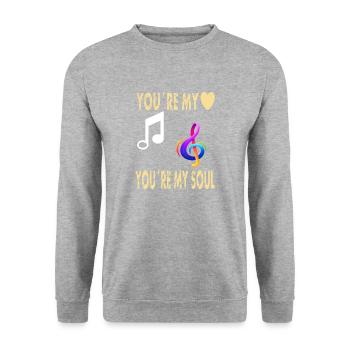 you're my heart you're my soul music gift idea - Unisex Sweatshirt - salt & pepper - Front - Alina (178cm) & Michal (187cm)