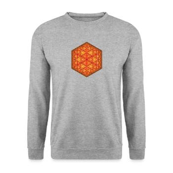 Sierpinski - Unisex Pullover - Weißgrau meliert - Vorne - Alina (178cm) & Michal (187cm)