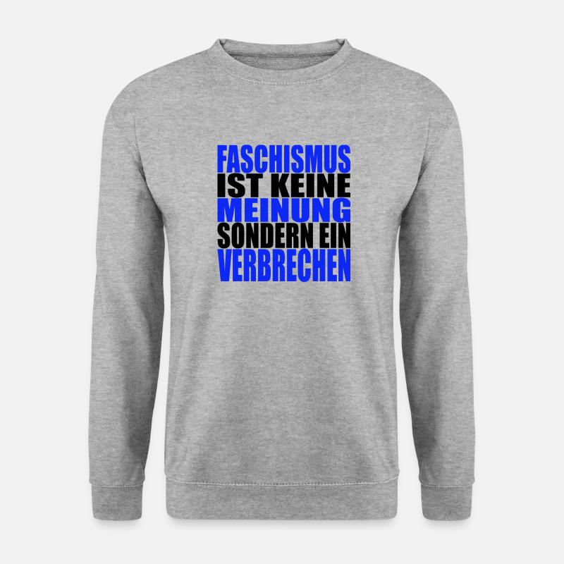 AfD stoppen gegen rechts Demokratie Vielfalt links - Unisex Pullover - Weißgrau meliert
