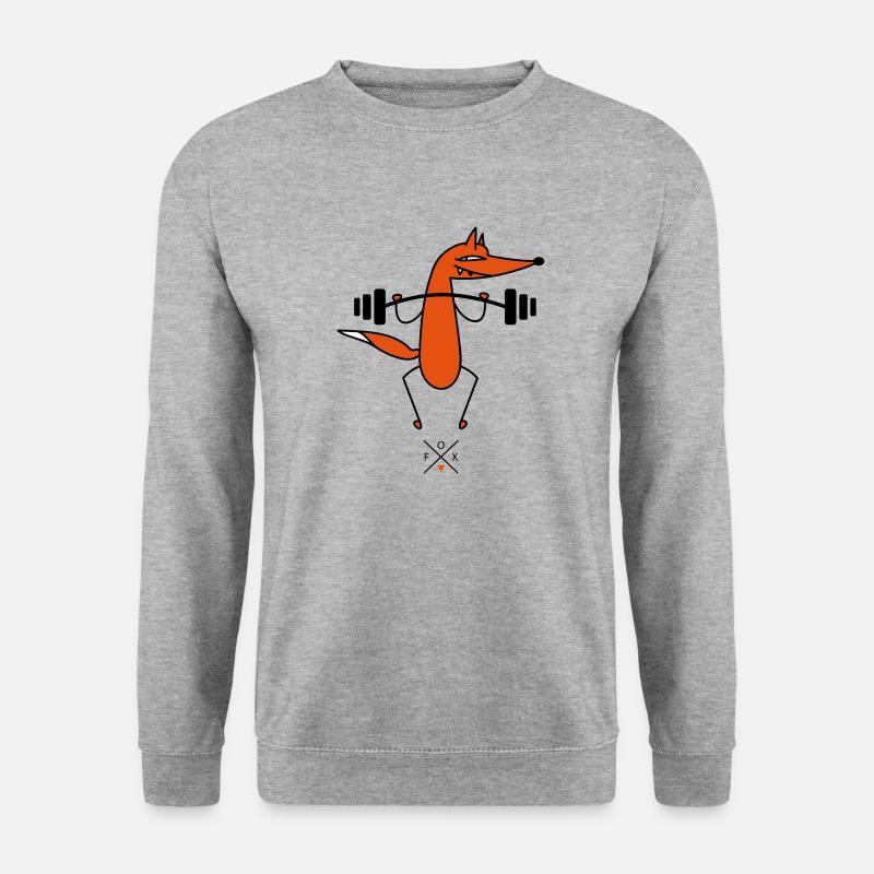 Schlauer Gewichtheber - Unisex Pullover - Weißgrau meliert
