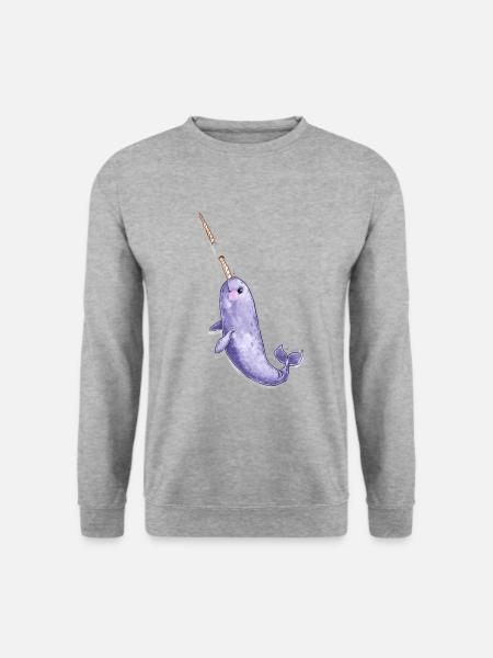 Narwal - Unisex Pullover - Weißgrau meliert