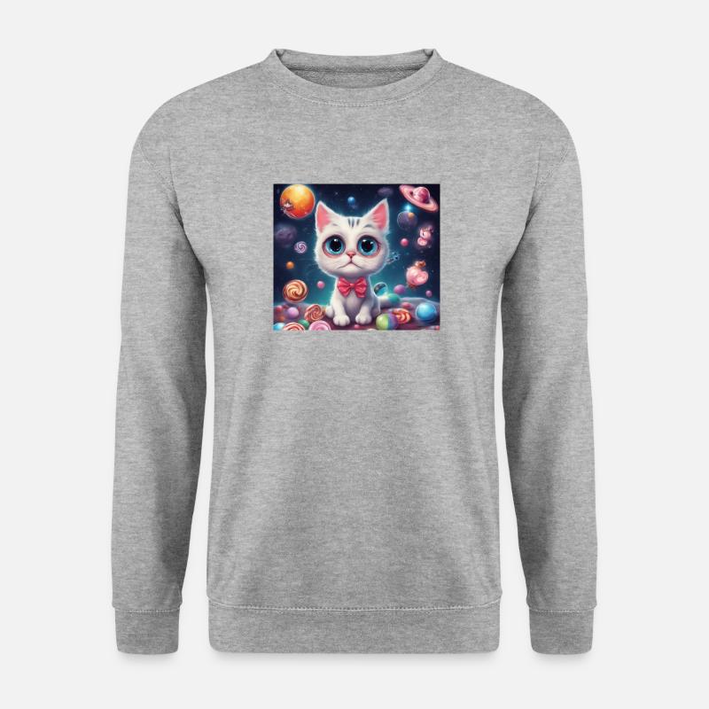 Katze Katze Katze - Unisex Pullover - Weißgrau meliert