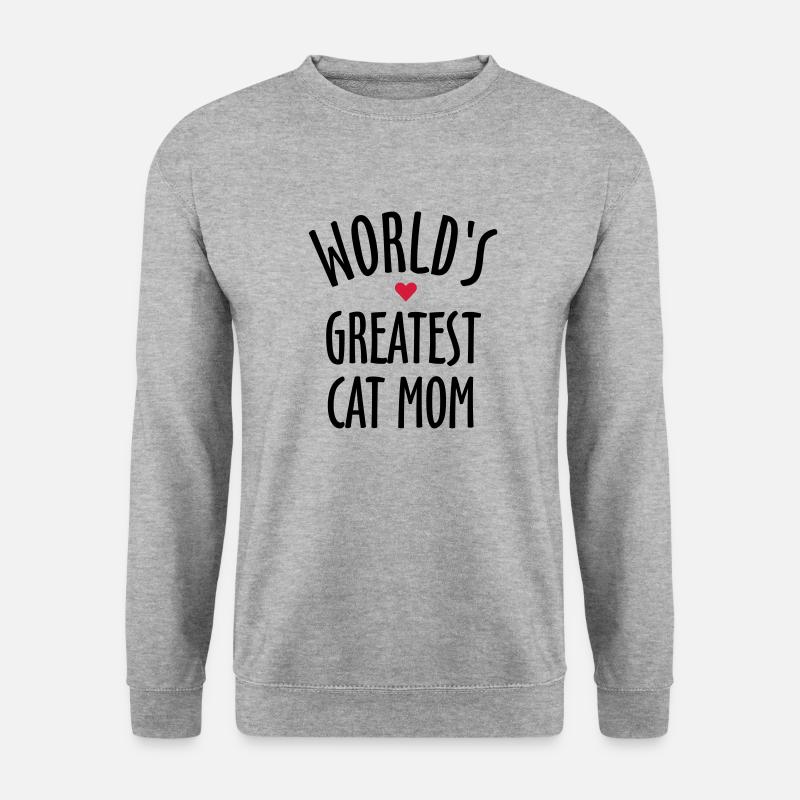 World's Greatest Cat Mom - Unisex Pullover - Weißgrau meliert