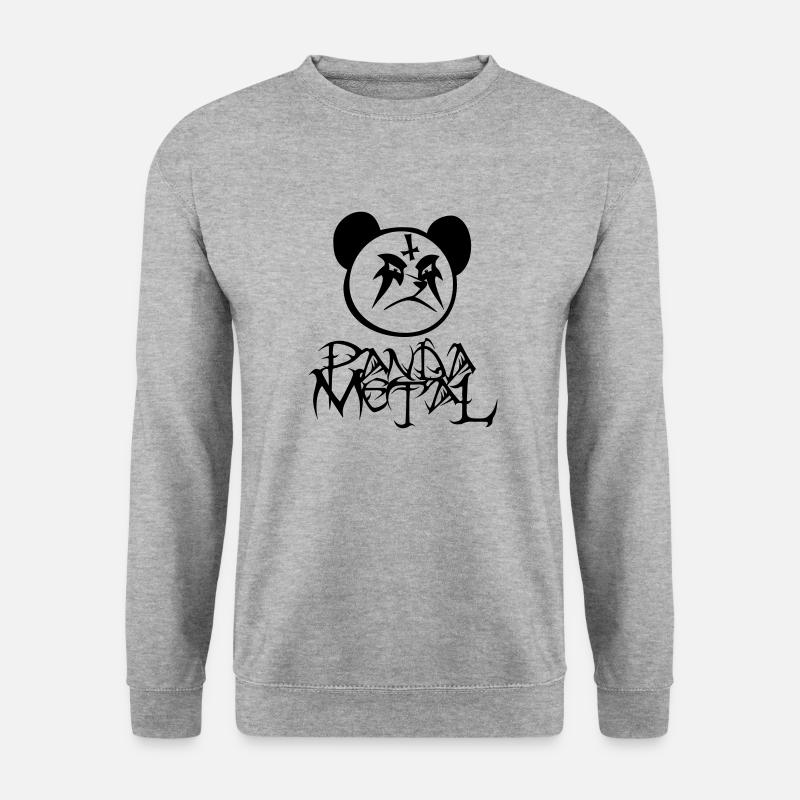 Panda Metal - Unisex Pullover - Weißgrau meliert