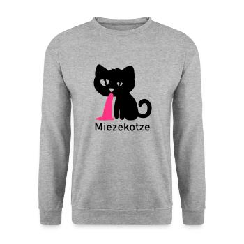 Miezekotze - Unisex Pullover - Weißgrau meliert - Vorne - Alina (178cm) & Michal (187cm)