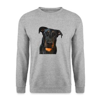 View of the Beauceron - Unisex Sweatshirt - salt & pepper - Front - Alina (178cm) & Michal (187cm)