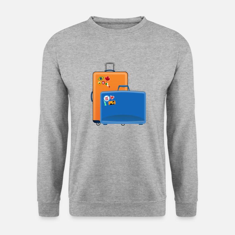 Koffer - Unisex Pullover - Weißgrau meliert