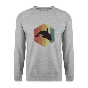 killer whale - Unisex Sweatshirt - salt & pepper - Front - Alina (178cm) & Michal (187cm)