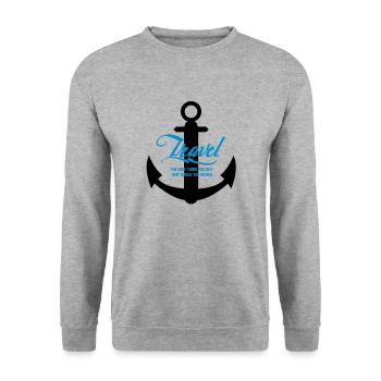 TRAVEL ANCHOR - Unisex Sweatshirt - salt & pepper - Front - Alina (178cm) & Michal (187cm)