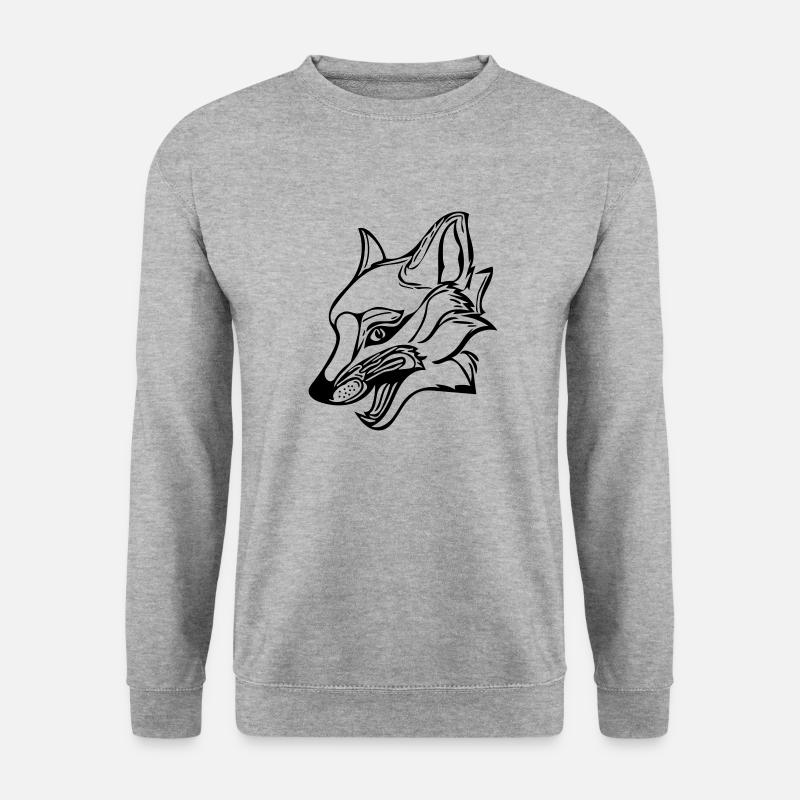 Fuchs - Unisex Pullover - Weißgrau meliert