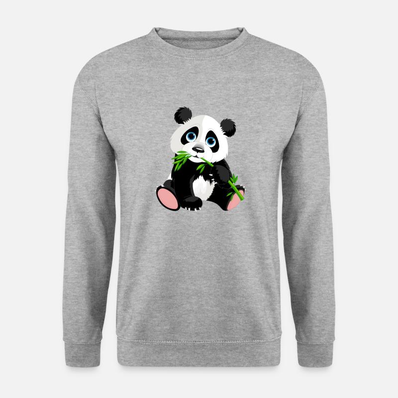 Panda - Unisex Pullover - Weißgrau meliert