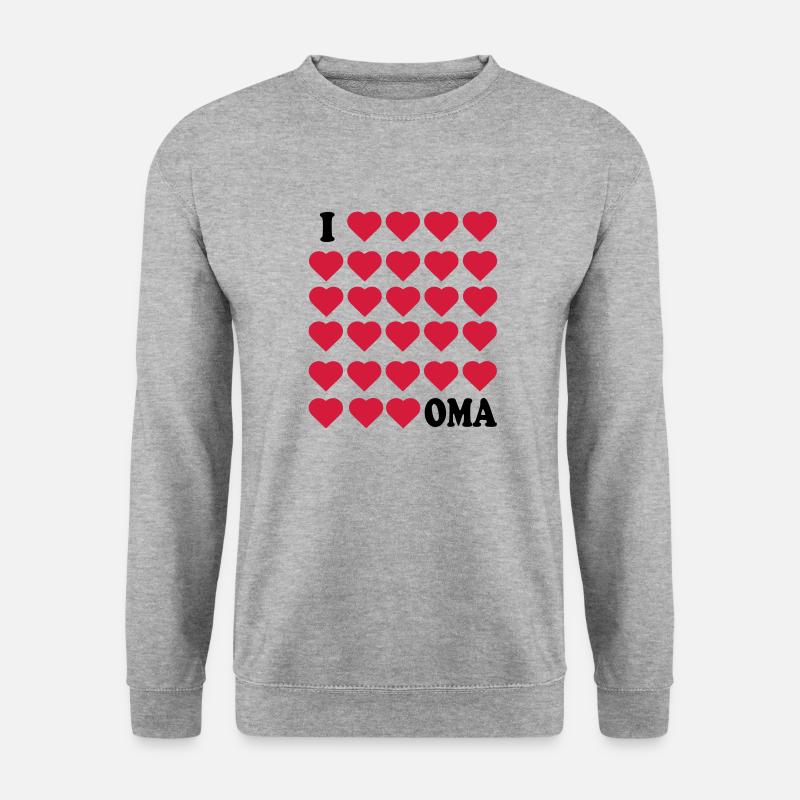 Ich liebe Oma - Unisex Pullover - Weißgrau meliert