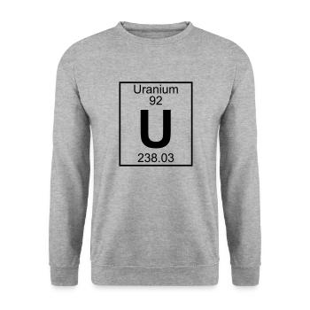 Uranium (U) (element 92) - Unisex Sweatshirt - salt & pepper - Front - Alina (178cm) & Michal (187cm)