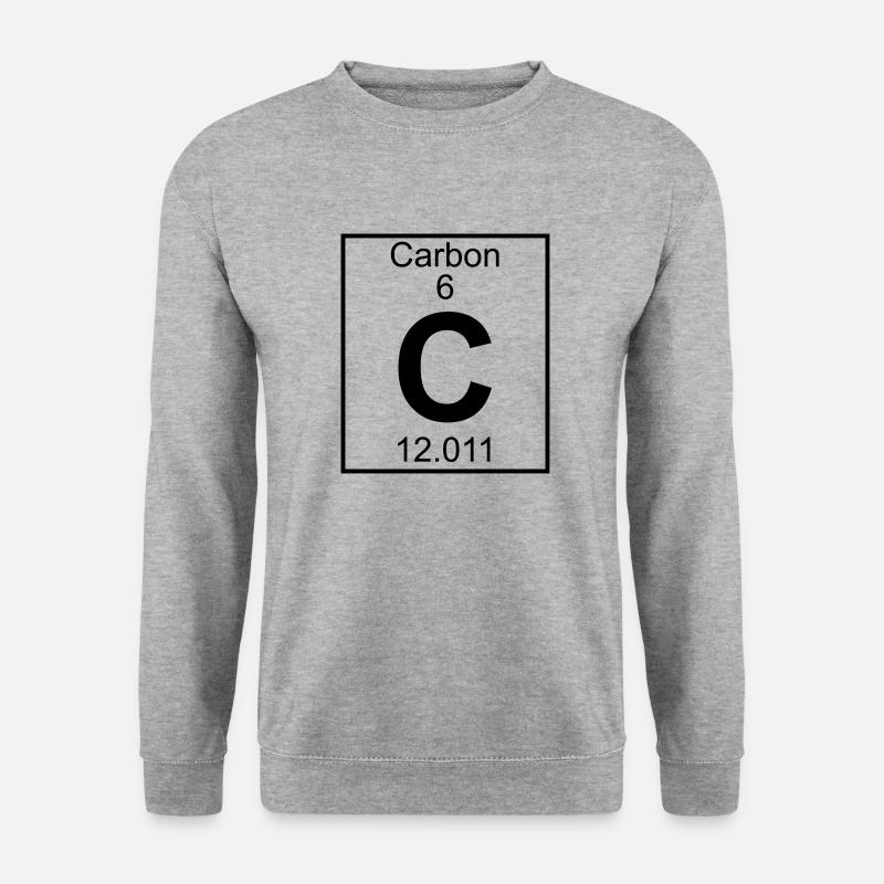 Periodic table element 6 - C (carbon) - BIG - Unisex Pullover - Weißgrau meliert