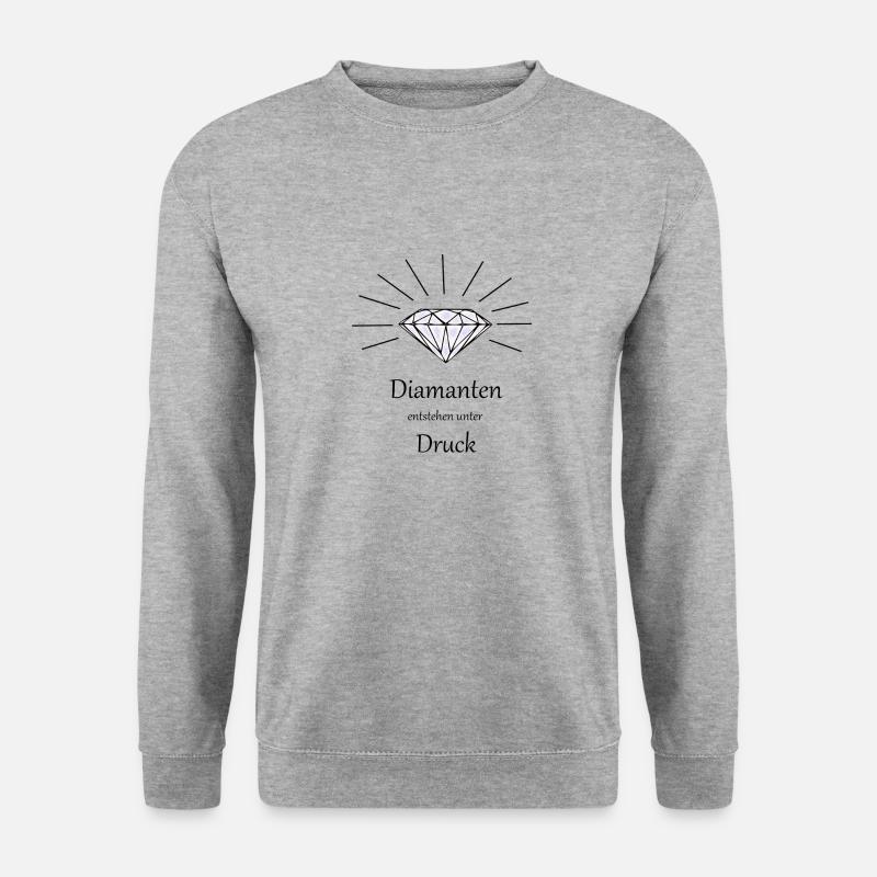 Diamanten entstehen unter Druck - Unisex Pullover - Weißgrau meliert