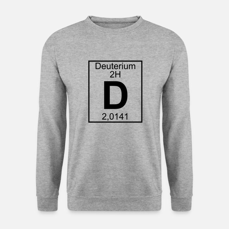 D (Deuterium) - Element 2H - pfll - Unisex Sweatshirt - salt & pepper