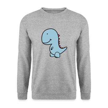 dino - Unisex Pullover - Weißgrau meliert - Vorne - Alina (178cm) & Michal (187cm)