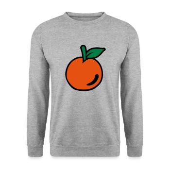 Pfirsich - Unisex Pullover - Weißgrau meliert - Vorne - Alina (178cm) & Michal (187cm)