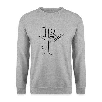 Baumfäller - Kettensäge - Unisex Pullover - Weißgrau meliert - Vorne - Alina (178cm) & Michal (187cm)