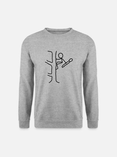 Baumfäller - Kettensäge - Unisex Pullover - Weißgrau meliert