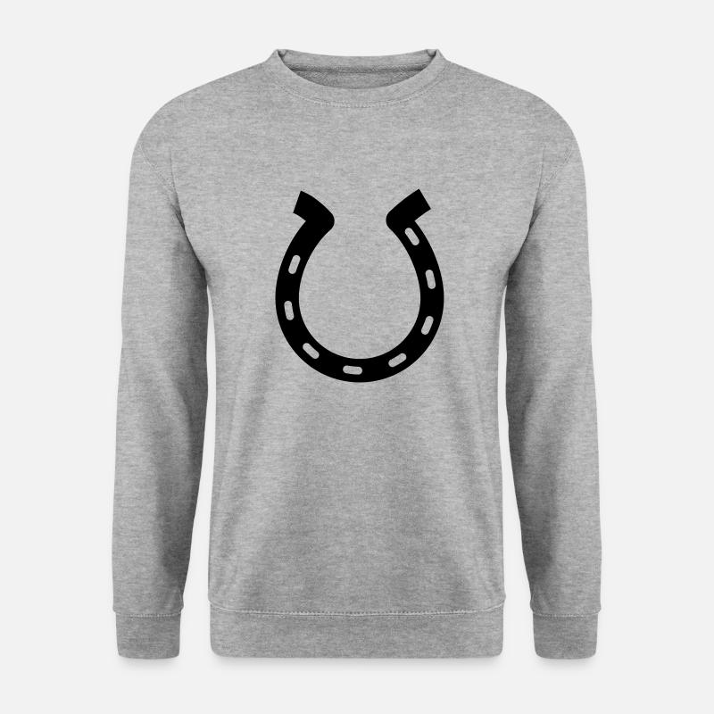 Hufeisen - Unisex Pullover - Weißgrau meliert