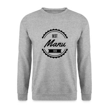 best manu emmanuel - Sweat-shirt Unisexe - gris chiné - Devant - Alina (178cm) & Michal (187cm)