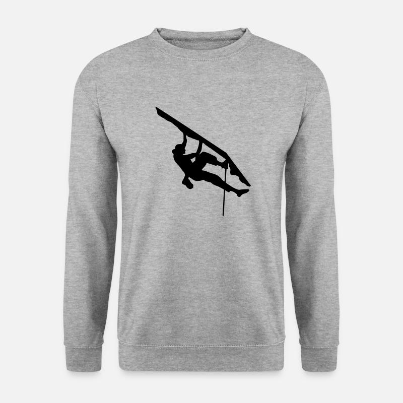 Klettern, Kletterin - Unisex Pullover - Weißgrau meliert