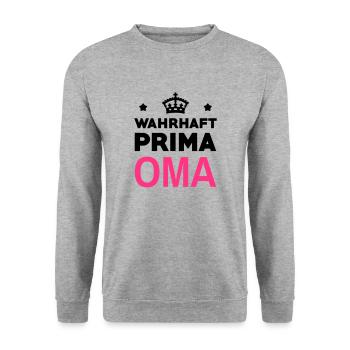 Grandma Gran Oma Grand-Mère Grand Mere - Unisex Sweatshirt - salt & pepper - Front - Alina (178cm) & Michal (187cm)