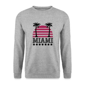 miami - Unisex Pullover - Weißgrau meliert - Vorne - Alina (178cm) & Michal (187cm)