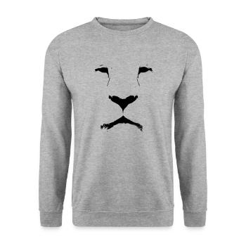 Lionsface - Unisex Sweatshirt - salt & pepper - Front - Alina (178cm) & Michal (187cm)