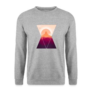 Wald - Unisex Pullover - Weißgrau meliert - Vorne - Alina (178cm) & Michal (187cm)