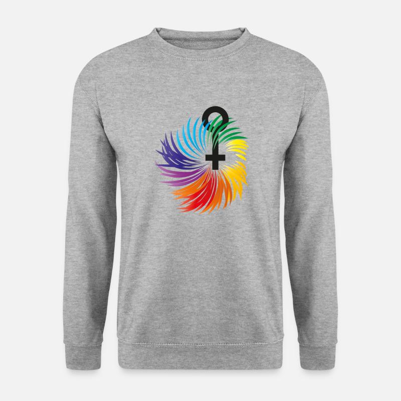 Frauenrechte mit Regenbogenfarben - Unisex Pullover - Weißgrau meliert