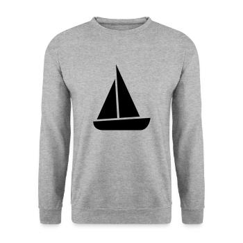 Segelboot - Unisex Pullover - Weißgrau meliert - Vorne - Alina (178cm) & Michal (187cm)