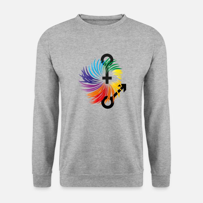 gender rols - Unisex Pullover - Weißgrau meliert