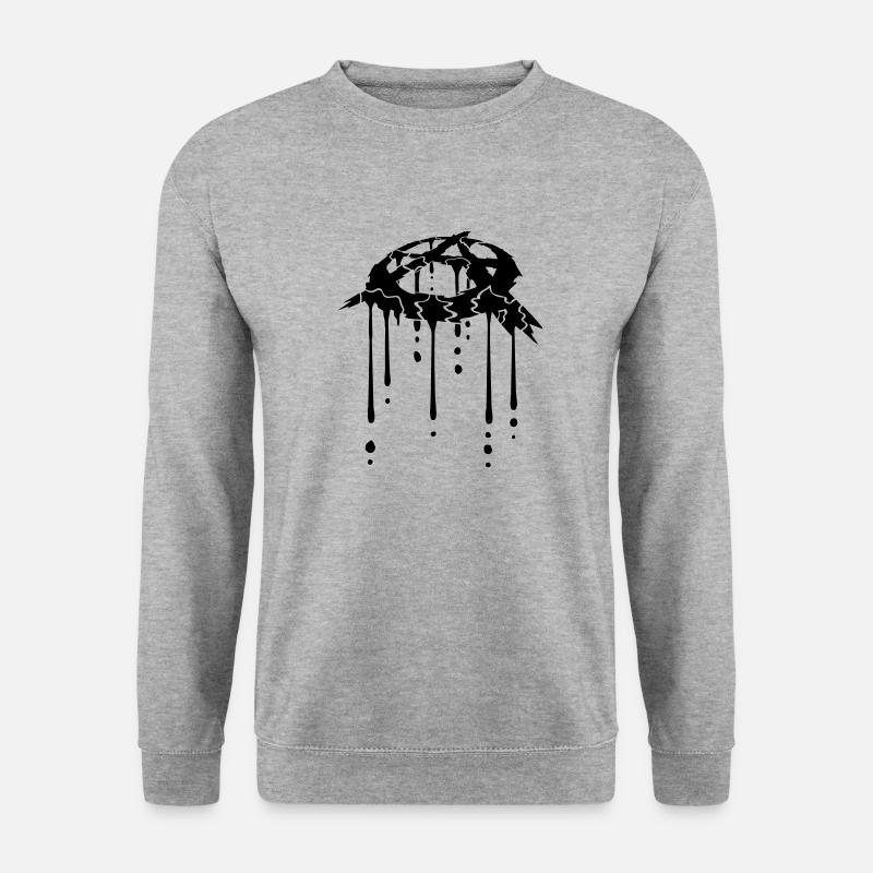 Anarchy blood drop icon - Unisex Sweatshirt - salt & pepper