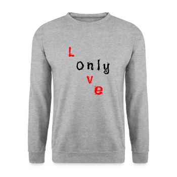 Only Love - Unisex Pullover - Weißgrau meliert - Vorne - Alina (178cm) & Michal (187cm)