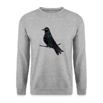Oiseau - Sweat-shirt Unisexe - gris chiné - Devant - Alina (178cm) & Michal (187cm)