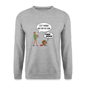croquettes pour chien - Sweat-shirt Unisexe - gris chiné - Devant - Alina (178cm) & Michal (187cm)
