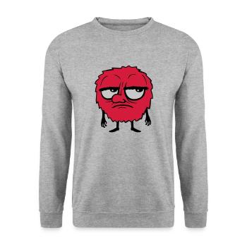 Monster Augen verdrehen Cartoon - Unisex Pullover - Weißgrau meliert - Vorne - Alina (178cm) & Michal (187cm)