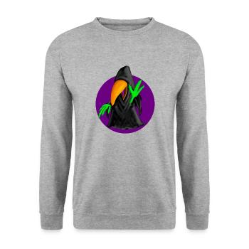 Dark Sittich ( Logo ) - Unisex Pullover - Weißgrau meliert - Vorne - Alina (178cm) & Michal (187cm)
