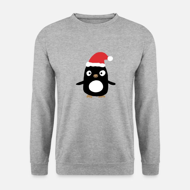Pinguin Freund - Unisex Pullover - Weißgrau meliert