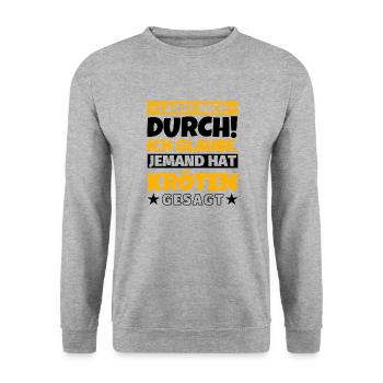 Kröten - Unisex Pullover - Weißgrau meliert - Vorne - Alina (178cm) & Michal (187cm)