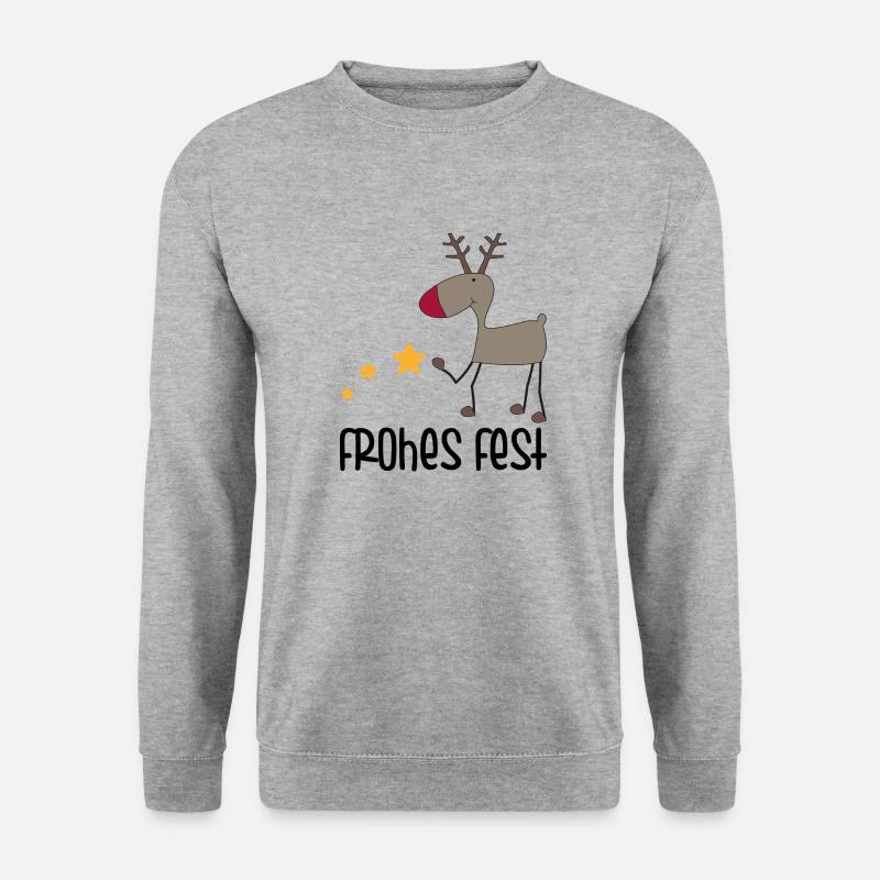 Weihnachten - Unisex Pullover - Weißgrau meliert